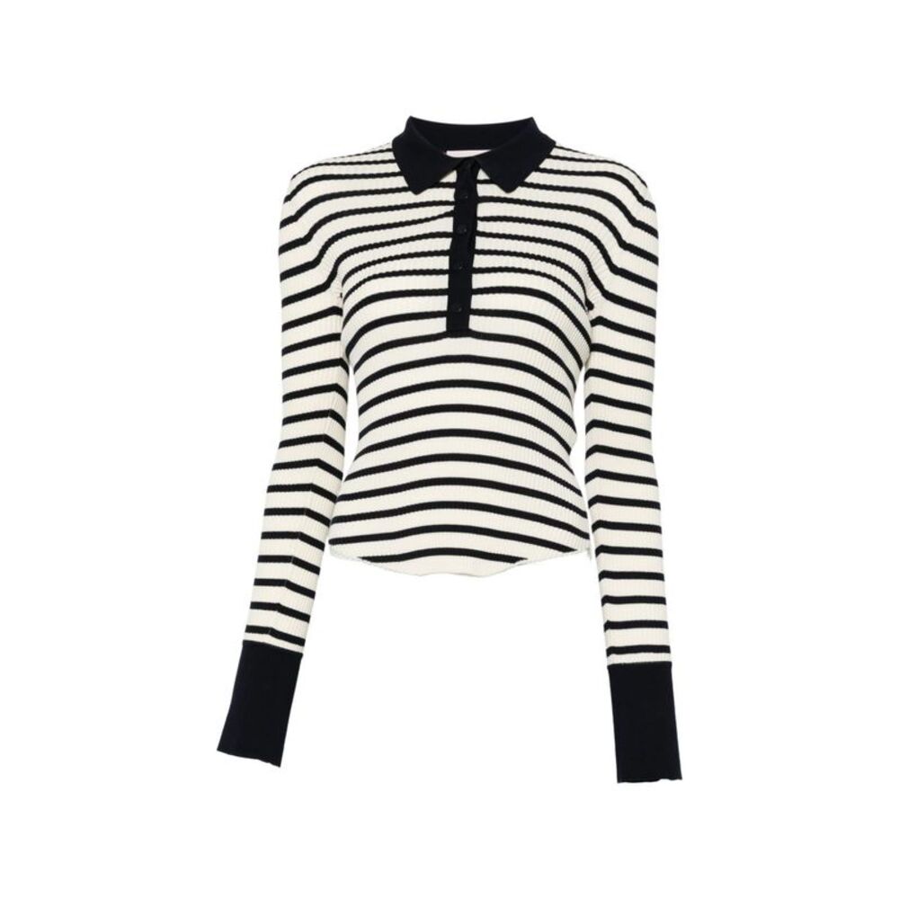 Semicouture Women's Aida Striped Cotton Polo Shirt